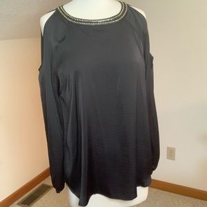 Black cold shoulder blouse
